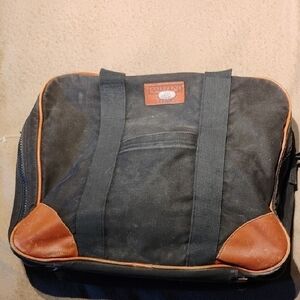 Lands' End Black and Brown Leather Briefcase for Professionals